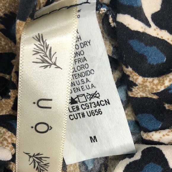 HP! Blue Leopard Print Long Sleeve Spandex Top - Picture 4 of 6